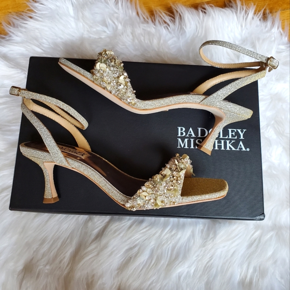 NIB Badgley Mischka 'Telissa' Kitten Heel Sandal, 5.5 - Picture 7 of 15